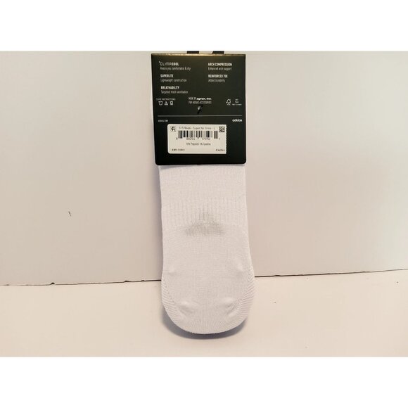 Adidas Mens 6-Pack White Cushioned Invisible Sneaker Socks Large Size - Picture 2 of 2